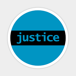 Minimal Typography Justice Black Stripe Magnet
